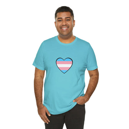 Transgender Flag Heart T-Shirt – LGBTQ+ Trans Flag Graphic Tee