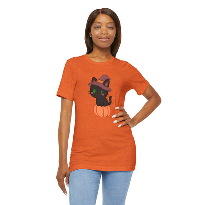 Halloween Cat Shirt – Cute Cat on a Pumpkin Graphic Tee