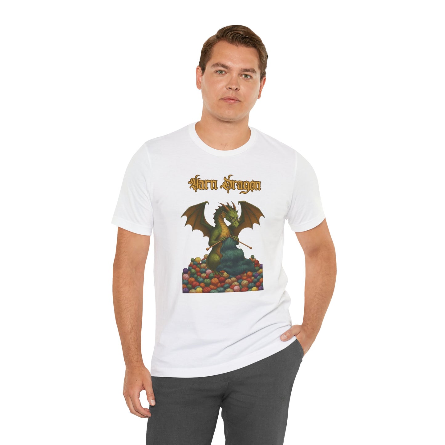 Yarn Dragon T-Shirt – Funny Knitting Dragon Shirt for Yarn Lovers