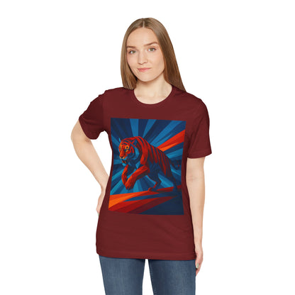 Geometric Tiger T-Shirt – Bold Jungle Animal Tee in Abstract Style - WhimSpin - https://whimspin.com