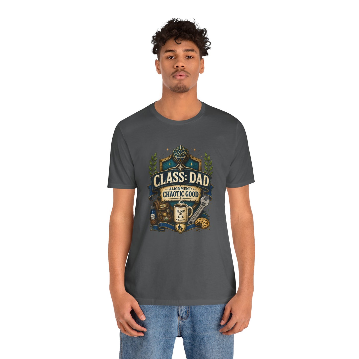 Chaotic Good Dad T-Shirt – RPG Gamer Dad Graphic Tee