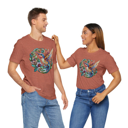Stained Glass Hummingbird Tee – Vibrant Nature Shirt