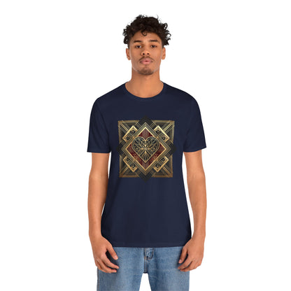 Art Deco Heart T-Shirt – Romantic Valentine's Day Graphic Tee
