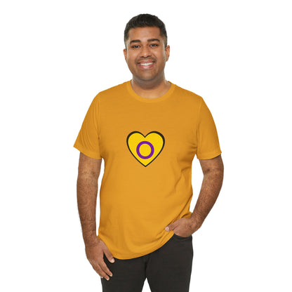 Intersex Pride Flag Heart T-Shirt – Minimalist LGBTQ+ Support Tee