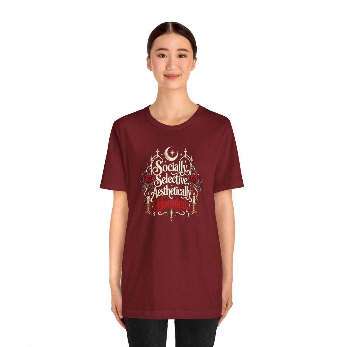 Socially Selective Aesthetically Haunted T-shirt - Gothic Humor Tee