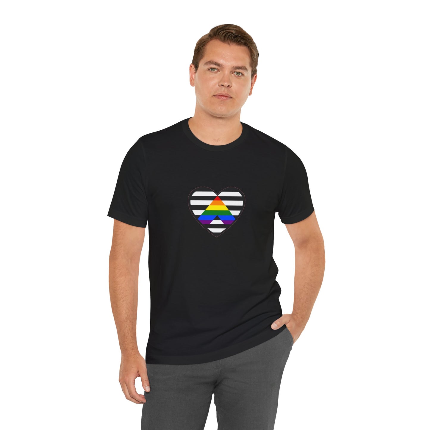 Ally Pride Flag Heart T-Shirt – Subtle LGBTQ+ Support Tee