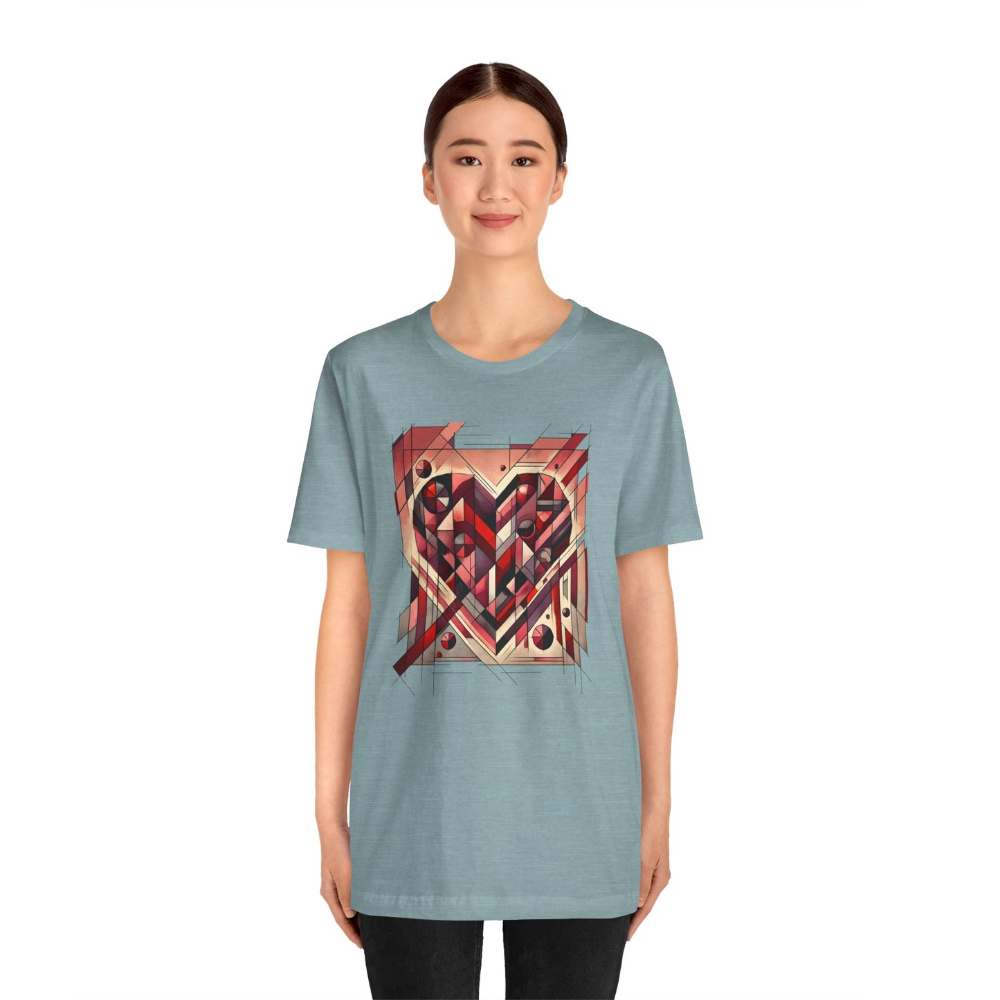 Cubist Heart T-Shirt – Modern Art Valentine's Day Graphic Tee