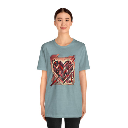 Cubist Heart T-Shirt – Modern Art Valentine's Day Graphic Tee