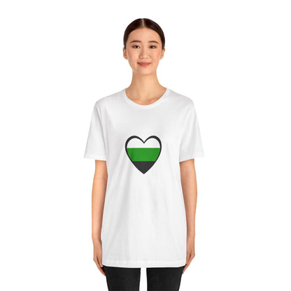 Neutrois Pride Flag Heart T-Shirt – Minimalist Gender Identity Tee