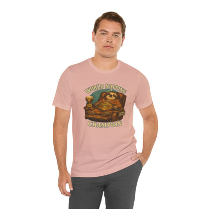 World Napping Champion T-Shirt – Funny Sloth Nap Tee