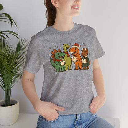 Dinosaur Carolers T-Shirt – Cute Dino Christmas Singing Tee