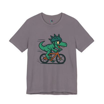 Velociraptor on a Bike T-Shirt – Funny Dino Velo Tee