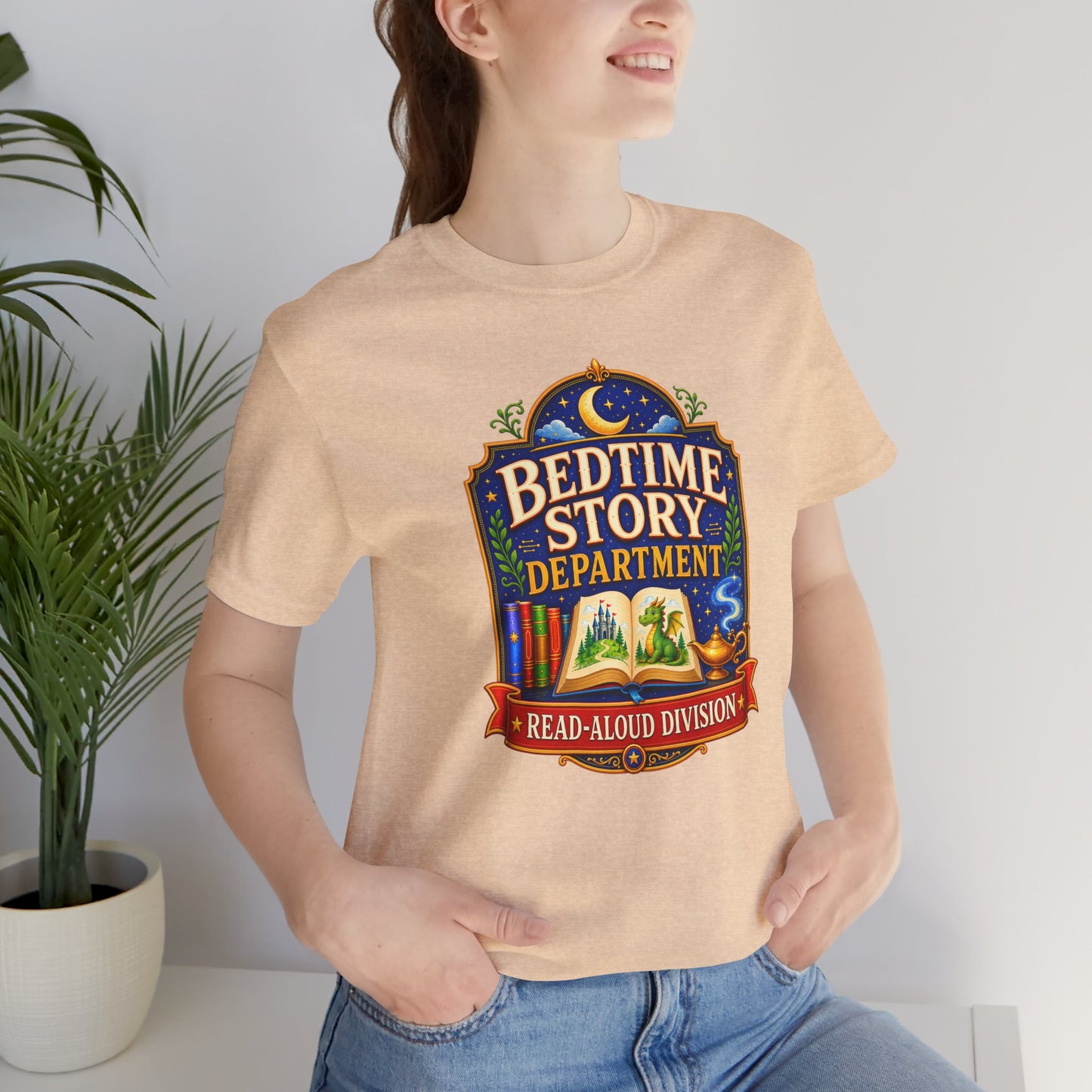 Bedtime Story Department T-Shirt – Read-Aloud Parent Tee