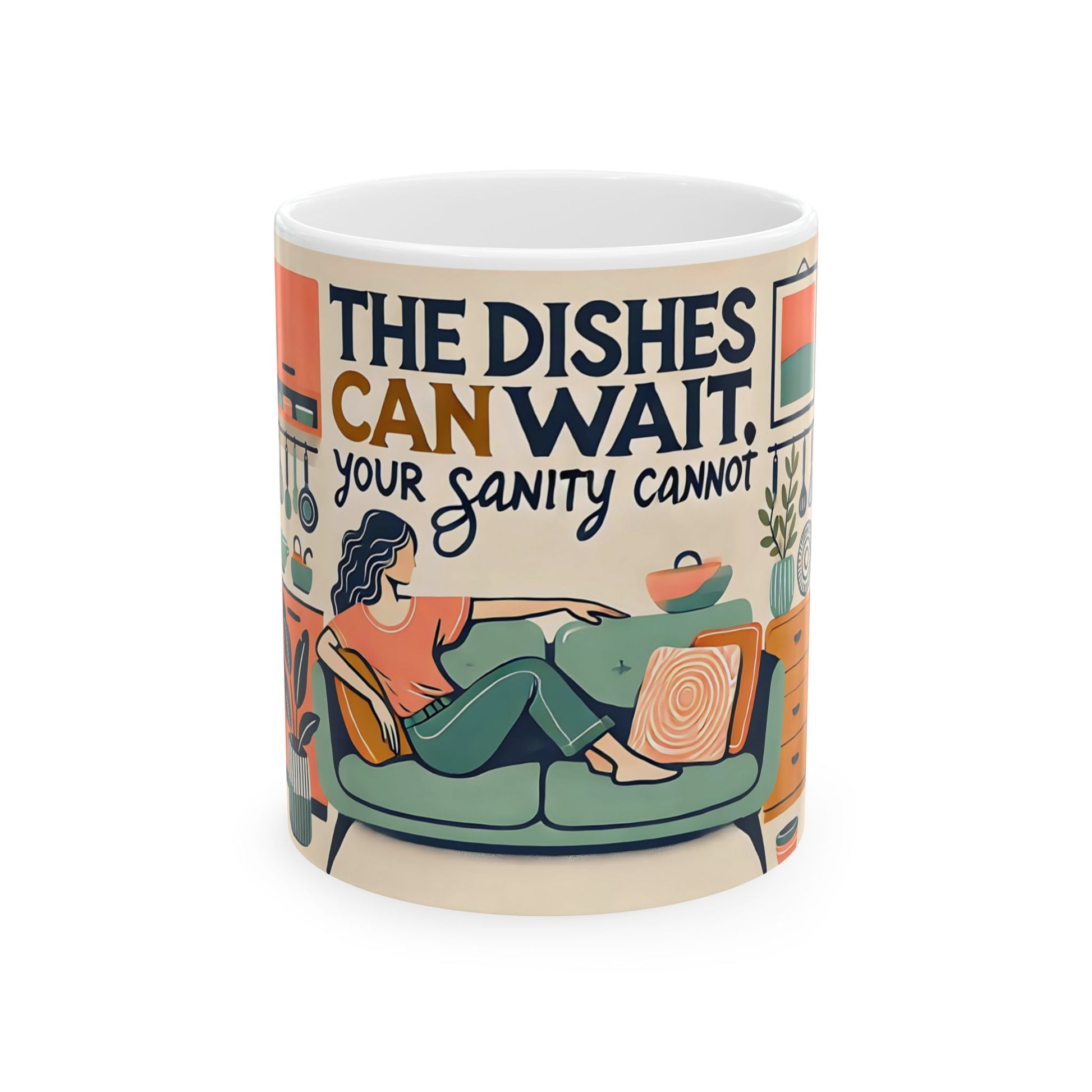 The Dishes Can Wait Mug – Funny Self-Care Coffee Cup - WhimSpin - https://whimspin.com