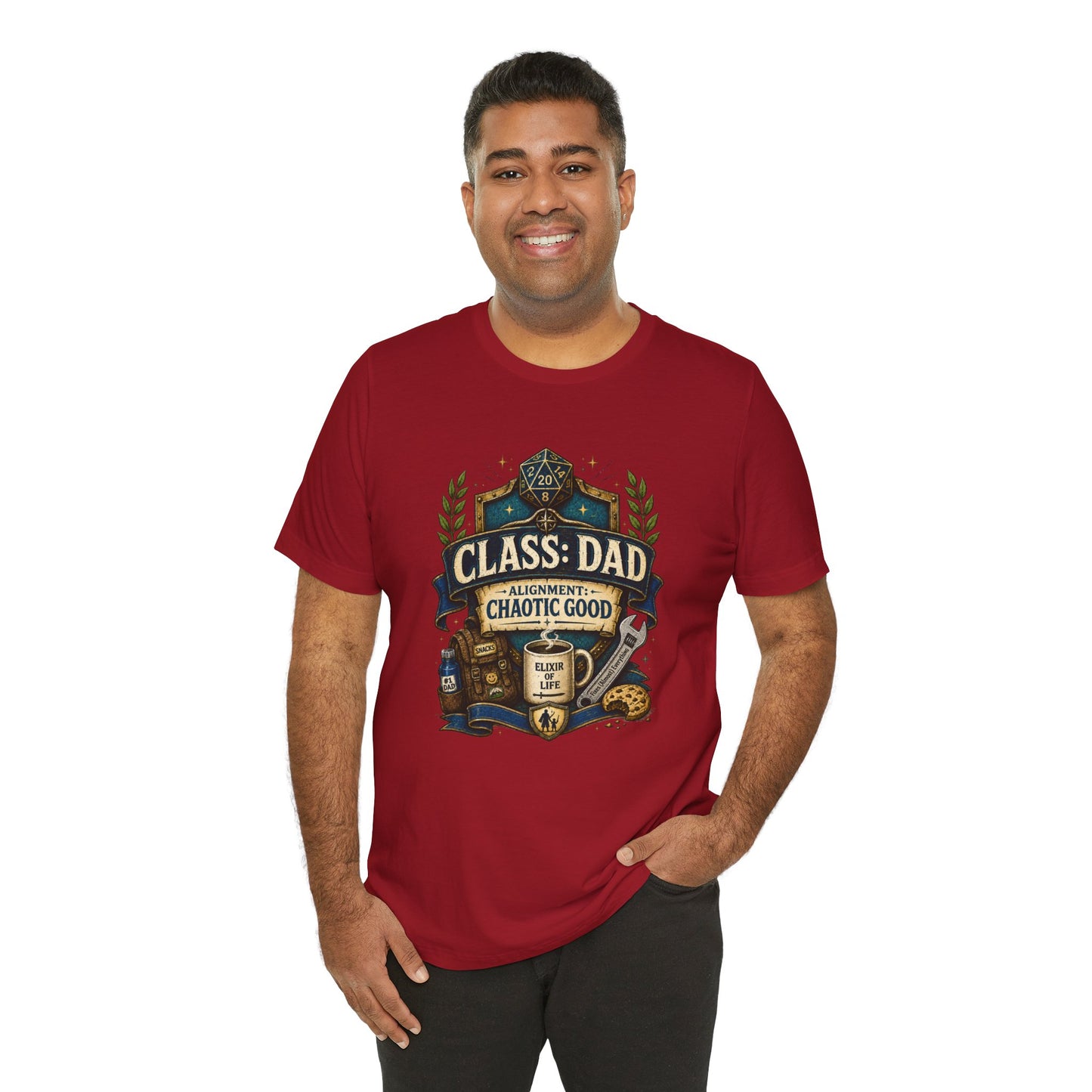Chaotic Good Dad T-Shirt – RPG Gamer Dad Graphic Tee