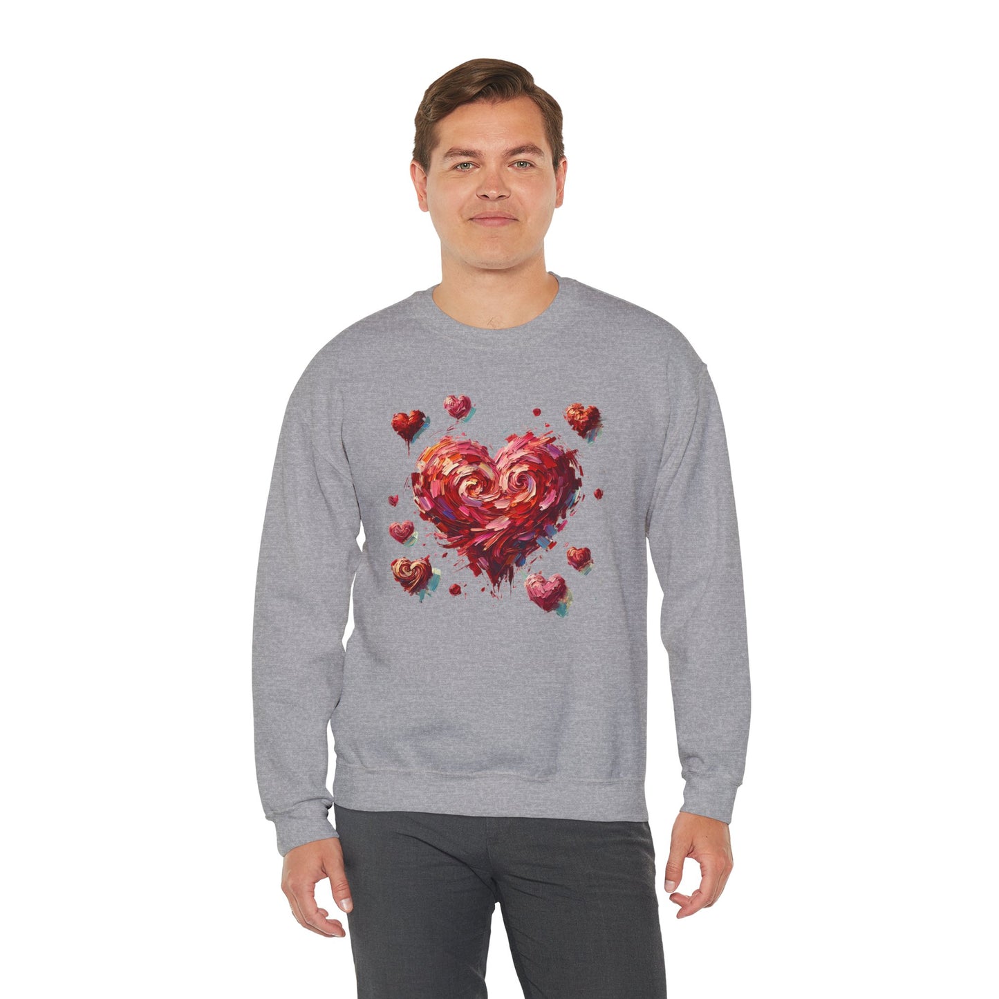 Impressionistic Heart Sweatshirt – Painterly Valentine's Day Art Pullover