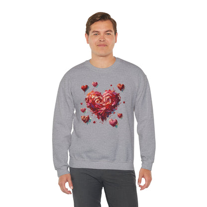 Impressionistic Heart Sweatshirt – Painterly Valentine's Day Art Pullover