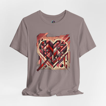 Cubist Heart T-Shirt – Modern Art Valentine's Day Graphic Tee