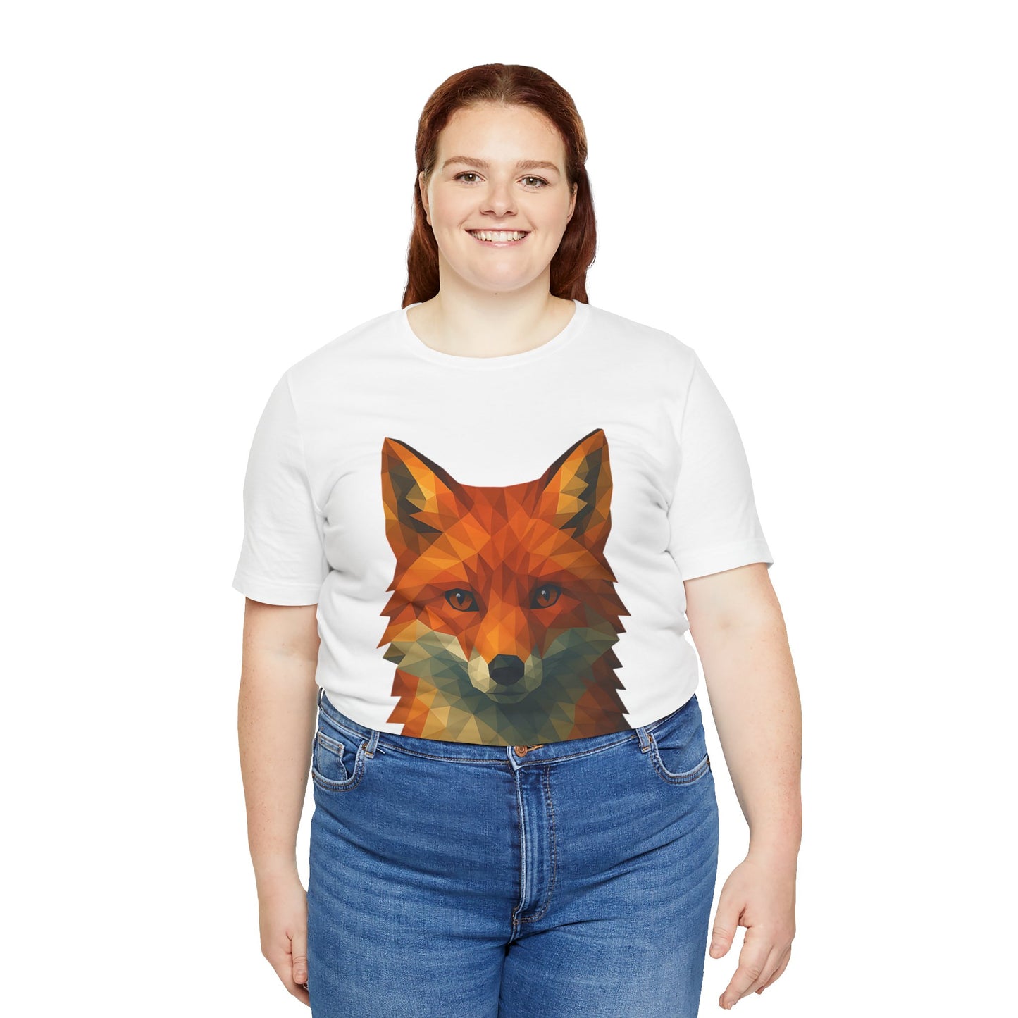 Geometric Fox T-Shirt – Polygon Animal Tee with Nature Vibes - WhimSpin - https://whimspin.com