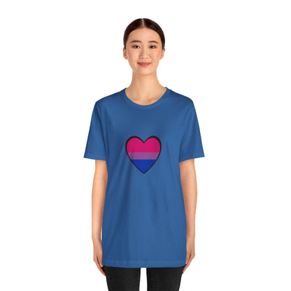 Bisexual Pride Flag T-Shirt – LGBTQ+ Heart Graphic Tee | WhimSpin