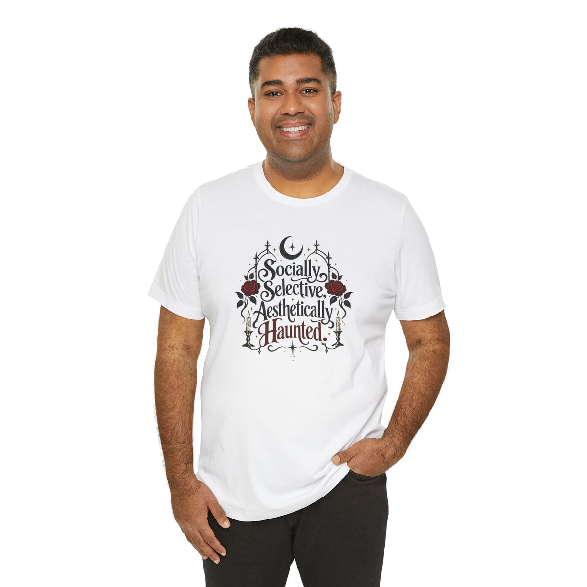 Socially Selective Aesthetically Haunted T-shirt - Gothic Humor Tee