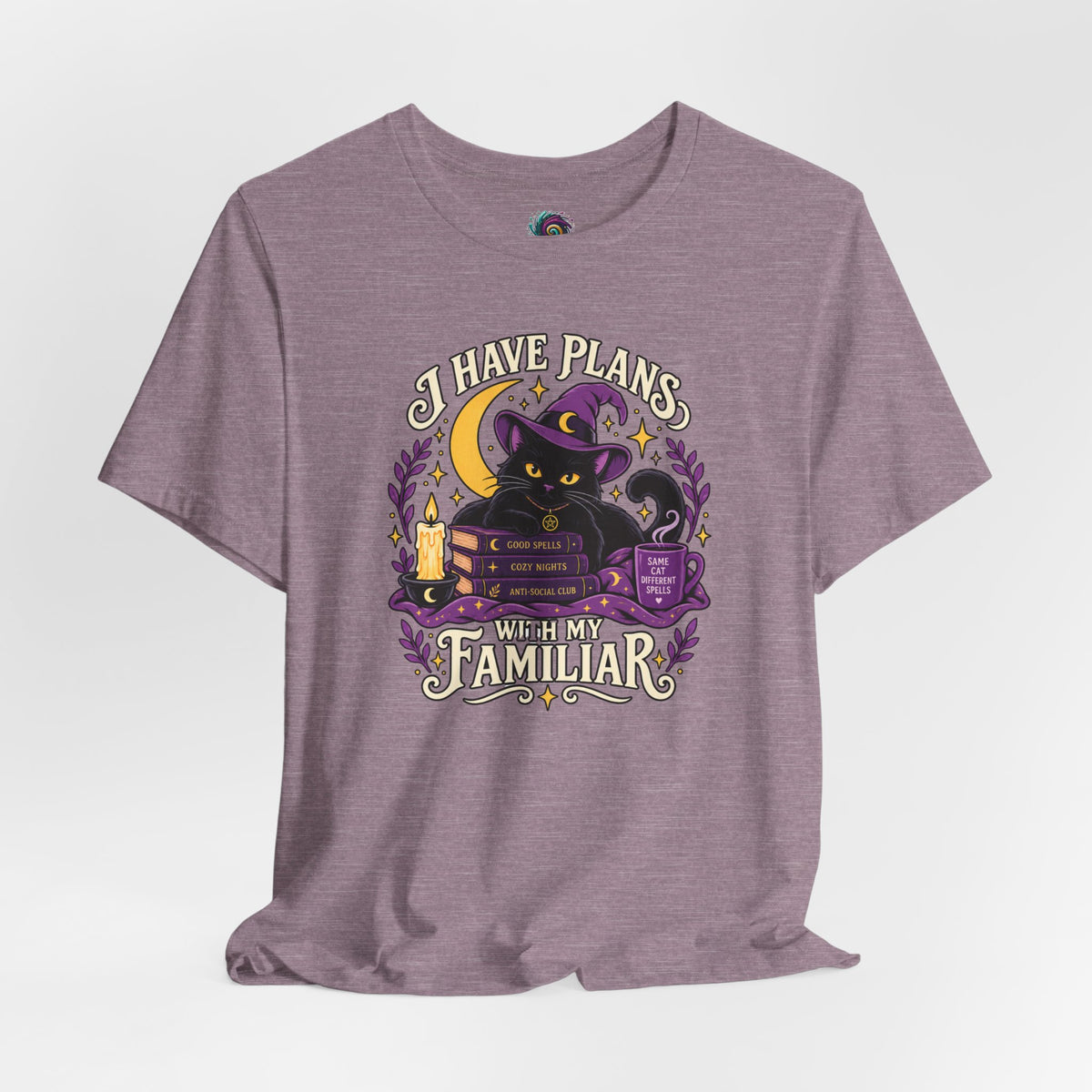 I Have Plans With My Familiar T-Shirt - Funny Witchy Introvert Cat Tee