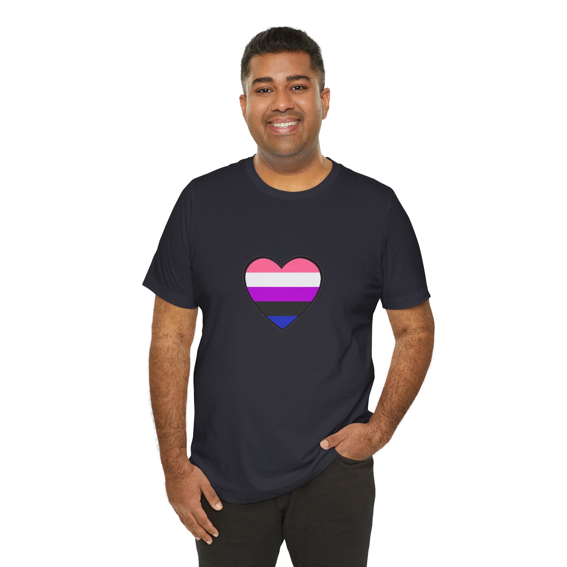 Genderfluid Pride Heart T-Shirt – Bold LGBTQIA+ Flag Tee - WhimSpin - https://whimspin.com