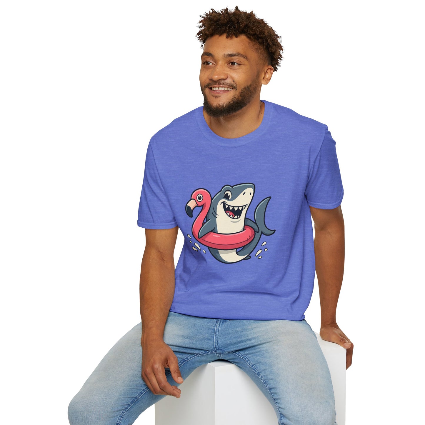 Shark & Flamingo Floatie T-Shirt – Funny Beach & Pool Day Tee
