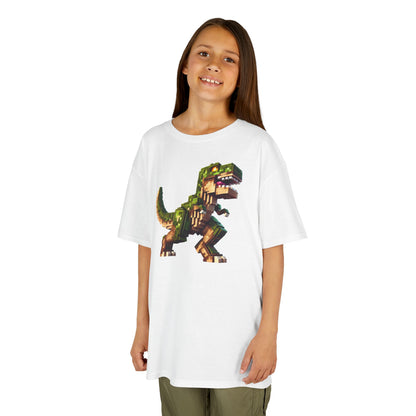 Pixel Dinosaur Kids T-Shirt – Retro Pixel T-Rex Gamer Tee