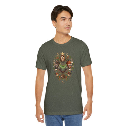 Nocturnal Woodland Animals T-Shirt – Moonlit Nature Tee
