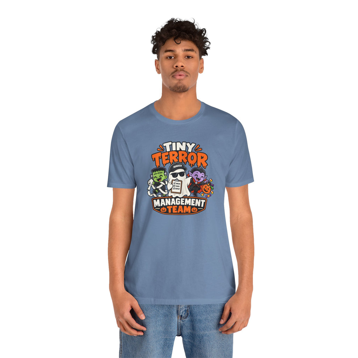 Tiny Terror Management Team T-Shirt – Funny Halloween Parent Tee