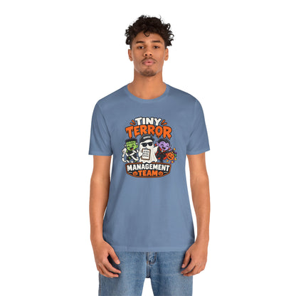 Tiny Terror Management Team T-Shirt – Funny Halloween Parent Tee