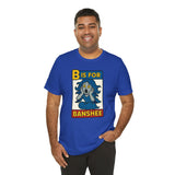 Royal blue crew-neck T-shirt with 