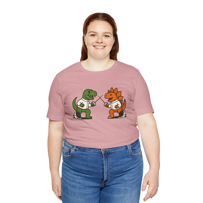 Dinosaur Fencing T-Shirt – T-Rex vs Stegosaurus Tee