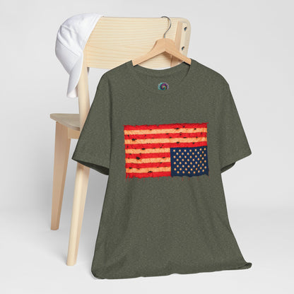 Inverted Flag Distress T-Shirt – Symbolic Upside Down Flag Design
