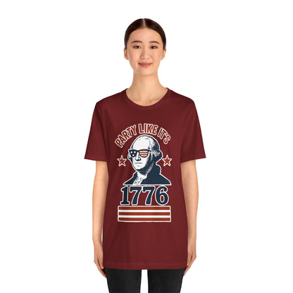 Party Like It's 1776 T-Shirt – Funny 4th of July Tee with George Washington Graphic - WhimSpin - https://whimspin.com
