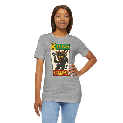 Krampus Alphabet Tee - "K is for Krampus" Holiday Graphic T-Shirt