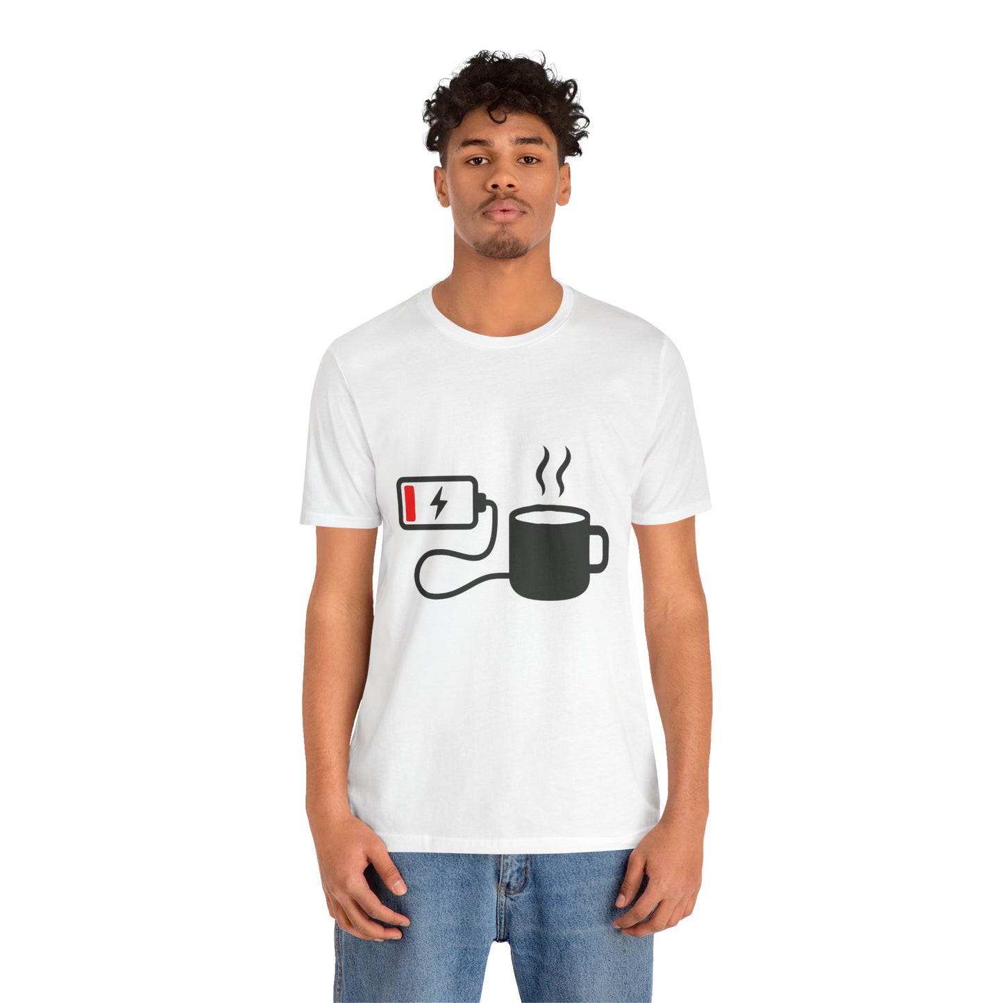 Low Battery Need Coffee Tee – Funny Caffeine Graphic T-Shirt