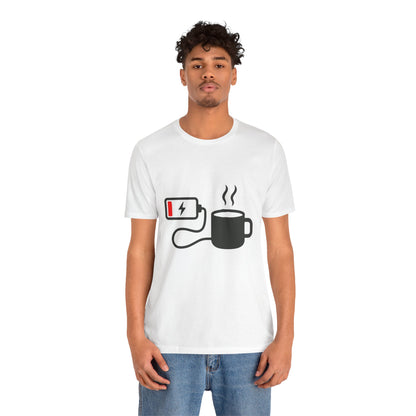 Low Battery Need Coffee Tee – Funny Caffeine Graphic T-Shirt