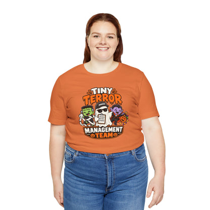 Tiny Terror Management Team T-Shirt – Funny Halloween Parent Tee