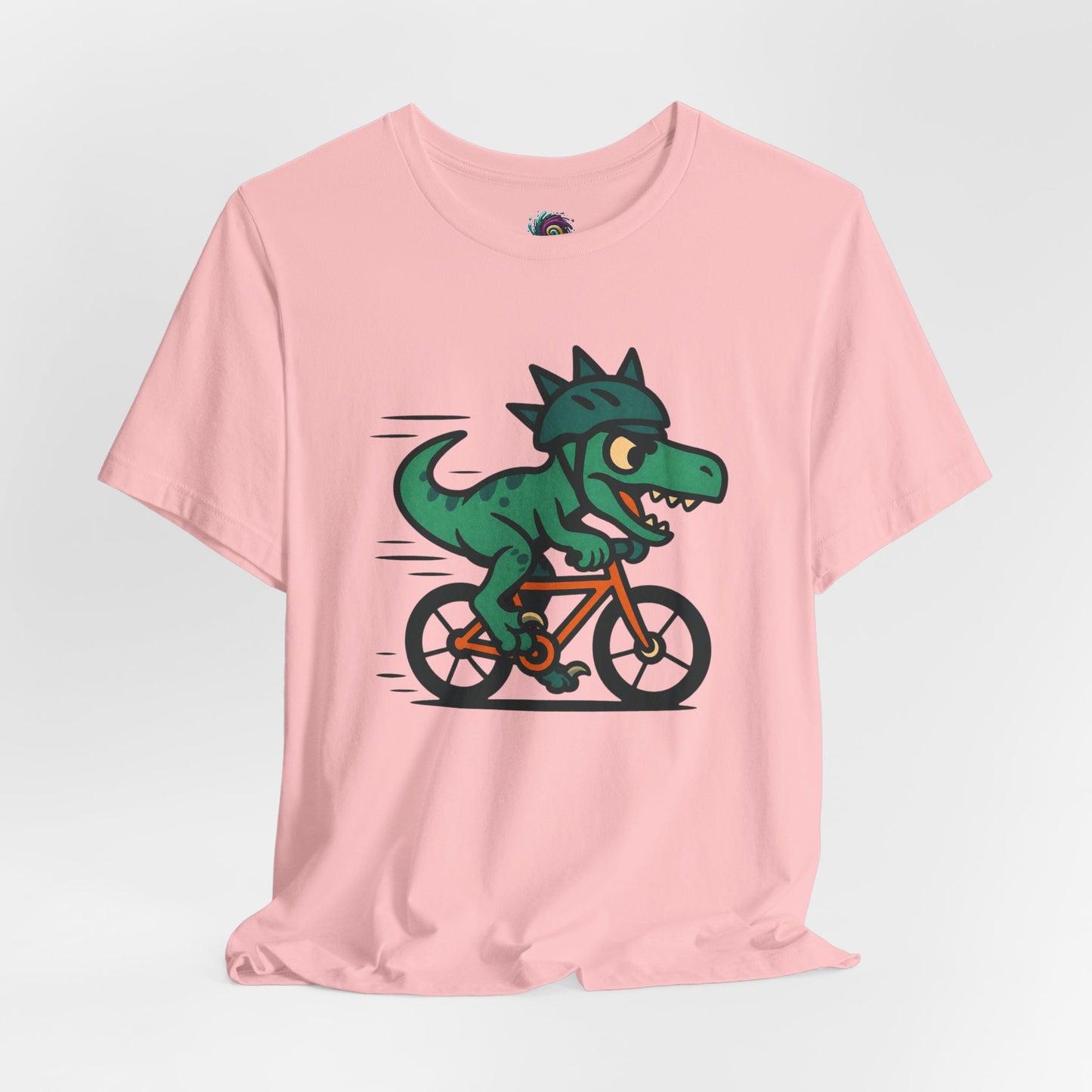 Velociraptor on a Bike T-Shirt – Funny Dino Velo Tee