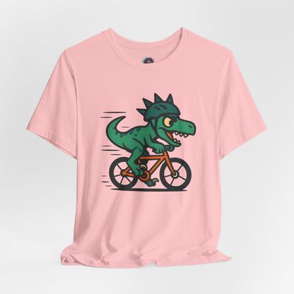 Velociraptor on a Bike T-Shirt – Funny Dino Velo Tee