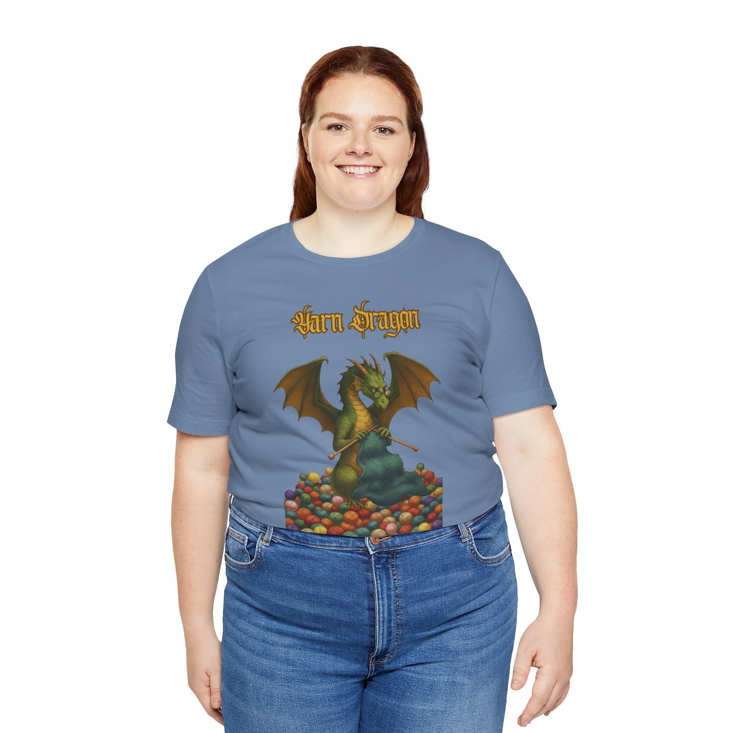 Yarn Dragon T-Shirt – Funny Knitting Dragon Shirt for Yarn Lovers