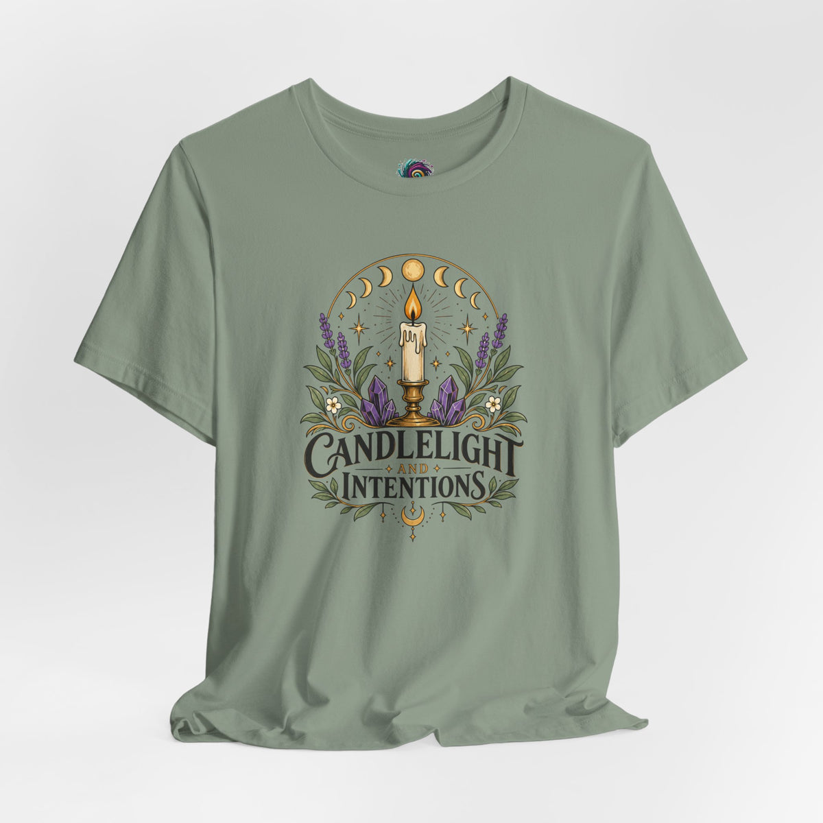 Candlelight and Intentions T-Shirt – Witchy Celestial Tee