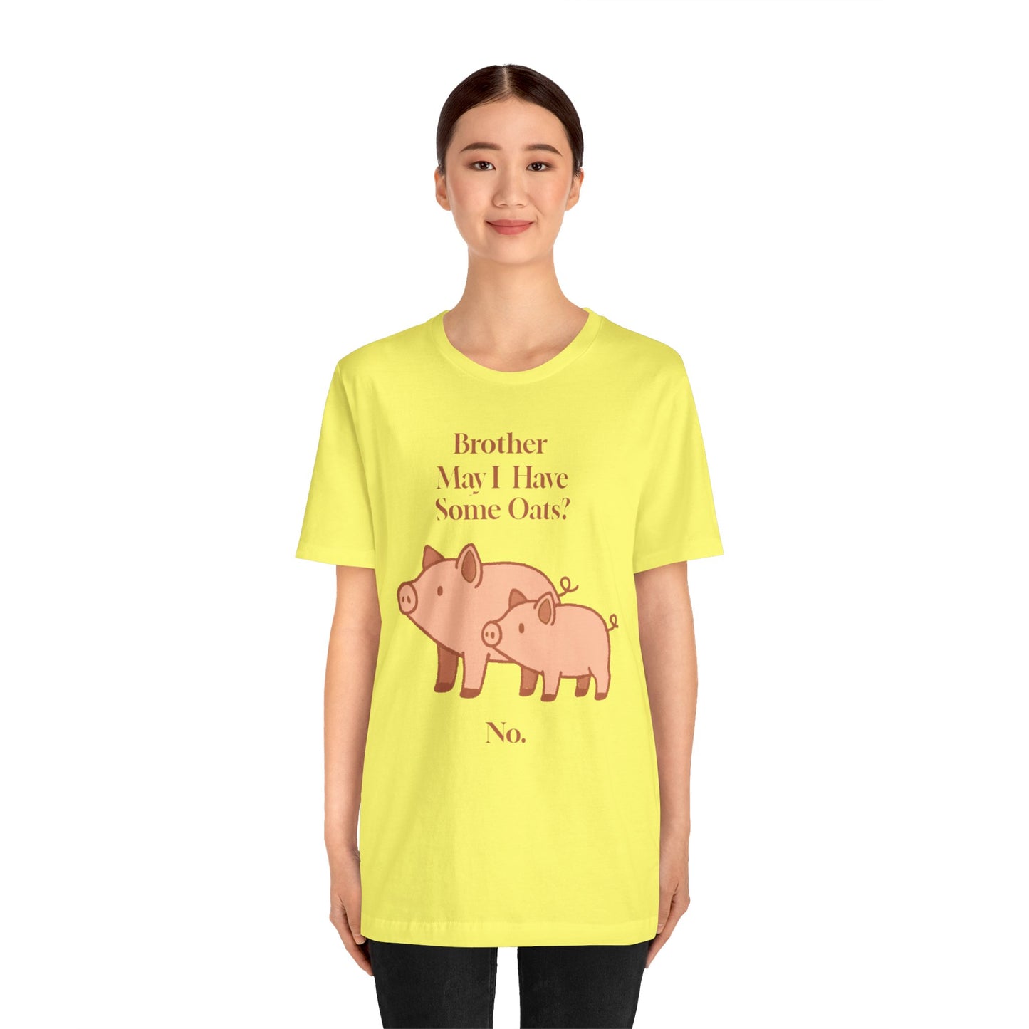 Brother May I Have Some Oats T-Shirt – Funny Viral Pig Meme Tee