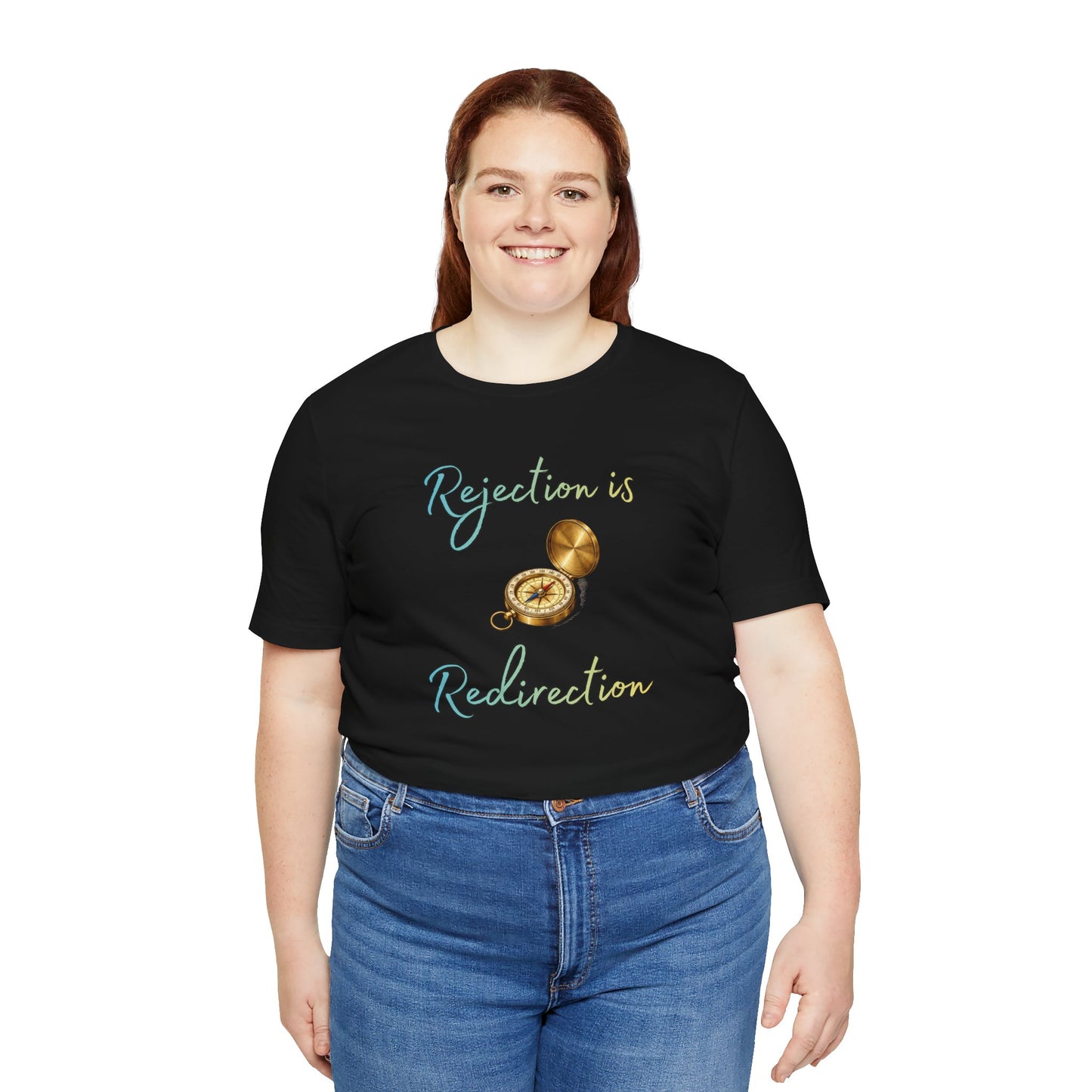 Rejection Is Redirection T-Shirt – Motivational Compass Quote Tee