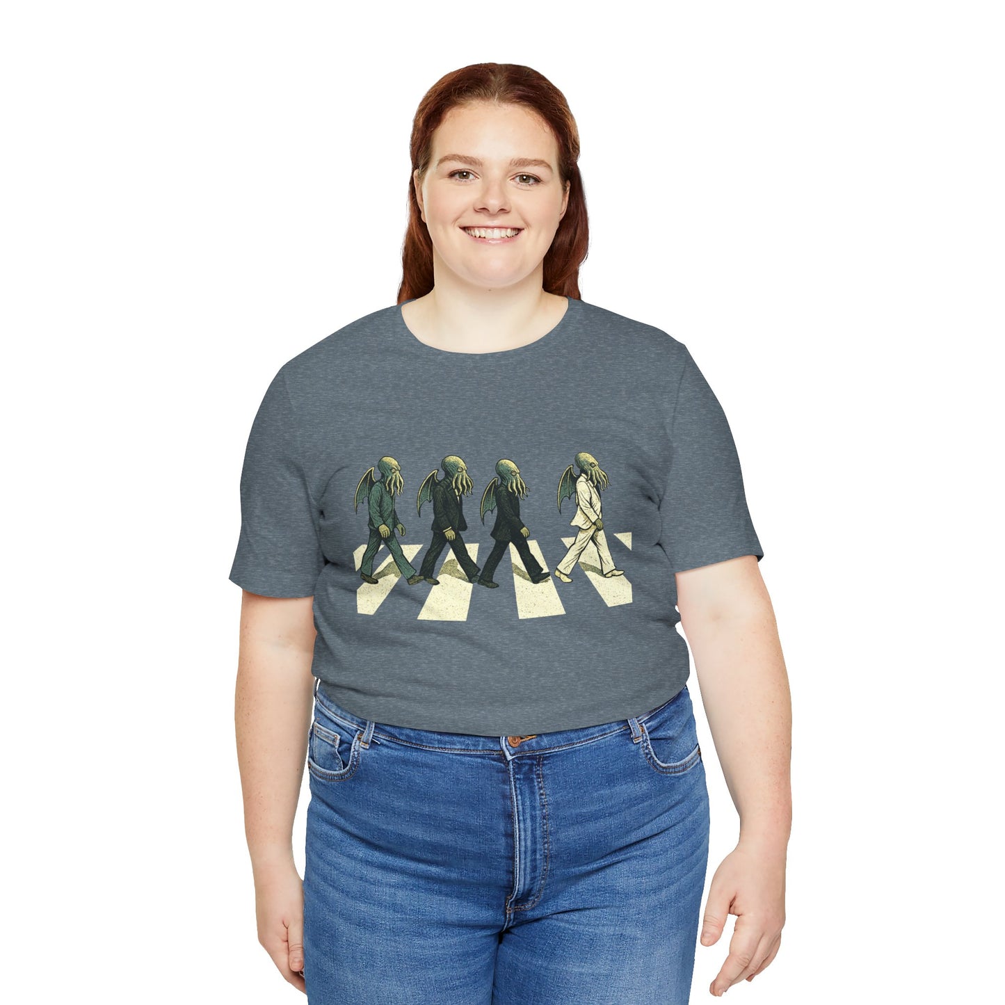 Cthulhu Crossing T-Shirt – Beatles Abbey Road Parody Tee | WhimSpin