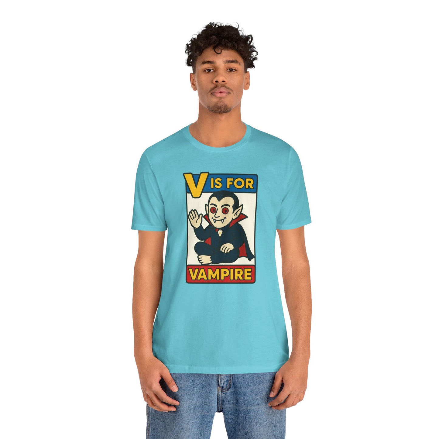 V is for Vampire T-Shirt – Funny Halloween Legend Alphabet Tee