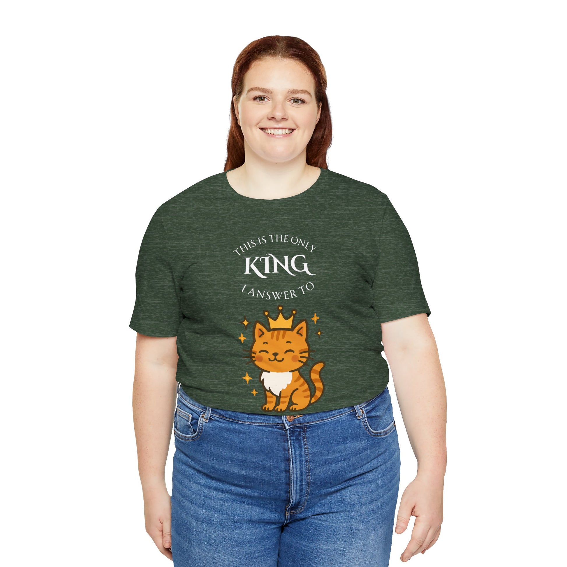 "The Only King I Answer To" T-Shirt – Cute Cat Lady Tee - WhimSpin - https://whimspin.com