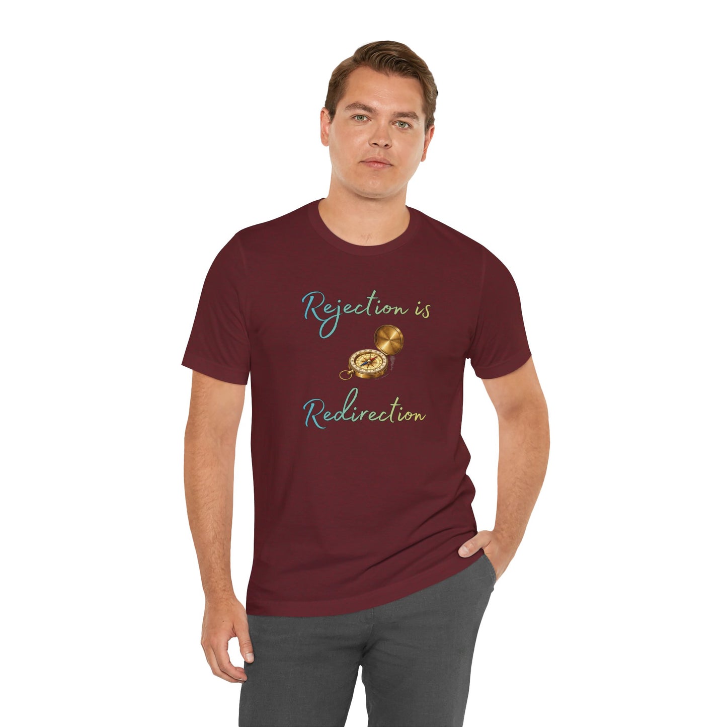 Rejection Is Redirection T-Shirt – Motivational Compass Quote Tee